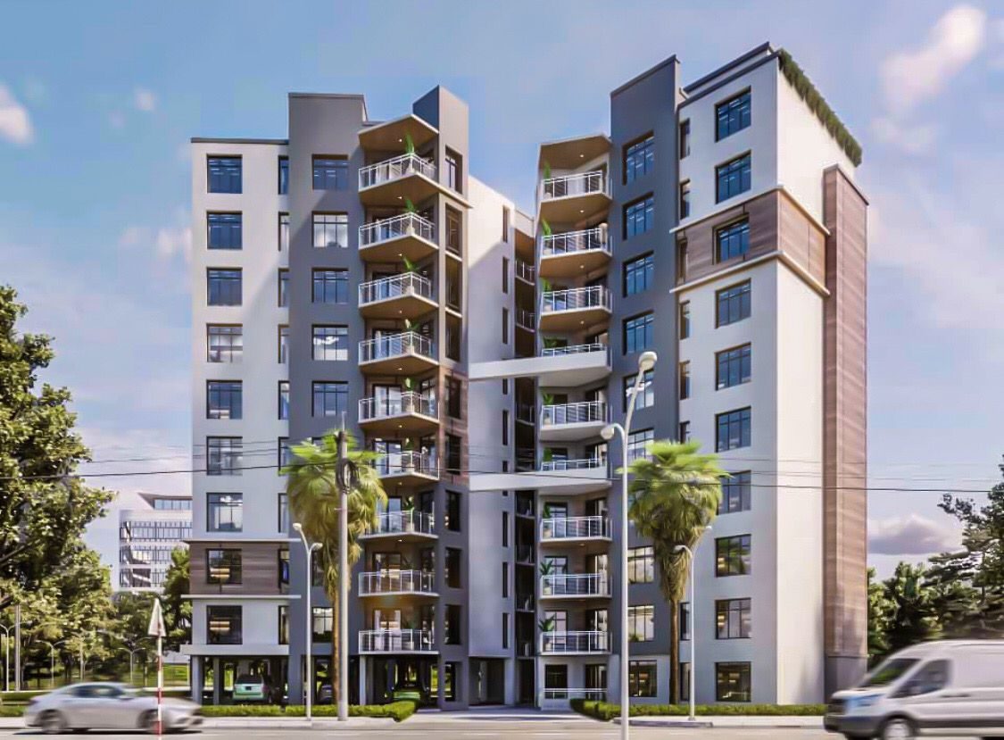 Commercial apartment block 3D render, Nairobi